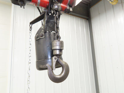 Aro 7700D 1/2 Ton 1000lb Pneumatic Air Chain Hoist 11' 7" Lift 10' Pull Chain