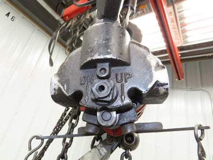 Aro 7700D 1/2 Ton 1000lb Pneumatic Air Chain Hoist 11' 7" Lift 10' Pull Chain