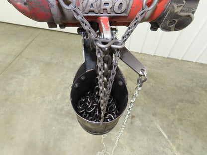 Aro 7700D 1/2 Ton 1000lb Pneumatic Air Chain Hoist 11' 7" Lift 10' Pull Chain