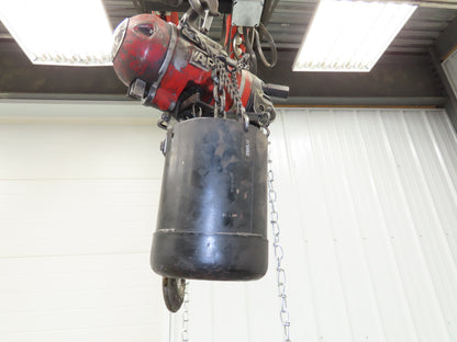 Aro 7700D 1/2 Ton 1000lb Pneumatic Air Chain Hoist 11' 7" Lift 10' Pull Chain