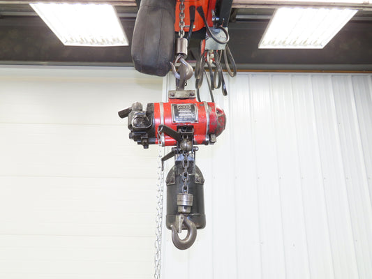 Aro 7700D 1/2 Ton 1000lb Pneumatic Air Chain Hoist 11' 7" Lift 10' Pull Chain