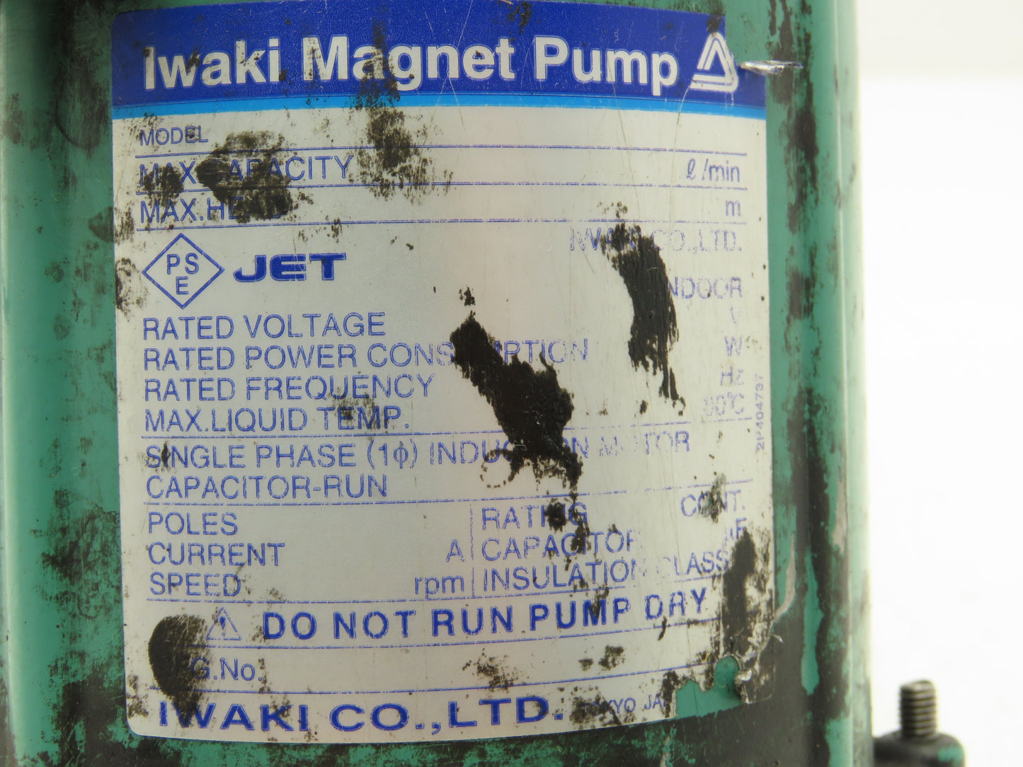 Iwaki MD-55RM Magnetic Drive Water Pump 1"Poly Plastic 220V 3PH 70 L/min