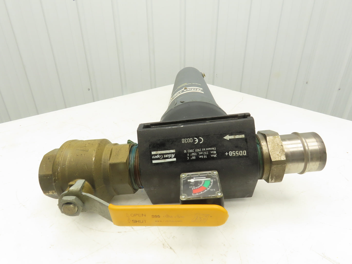 Atlas Copco DD550+ Compressed Air Filter 232psi with 3" Ball Valve 2901-2003-10