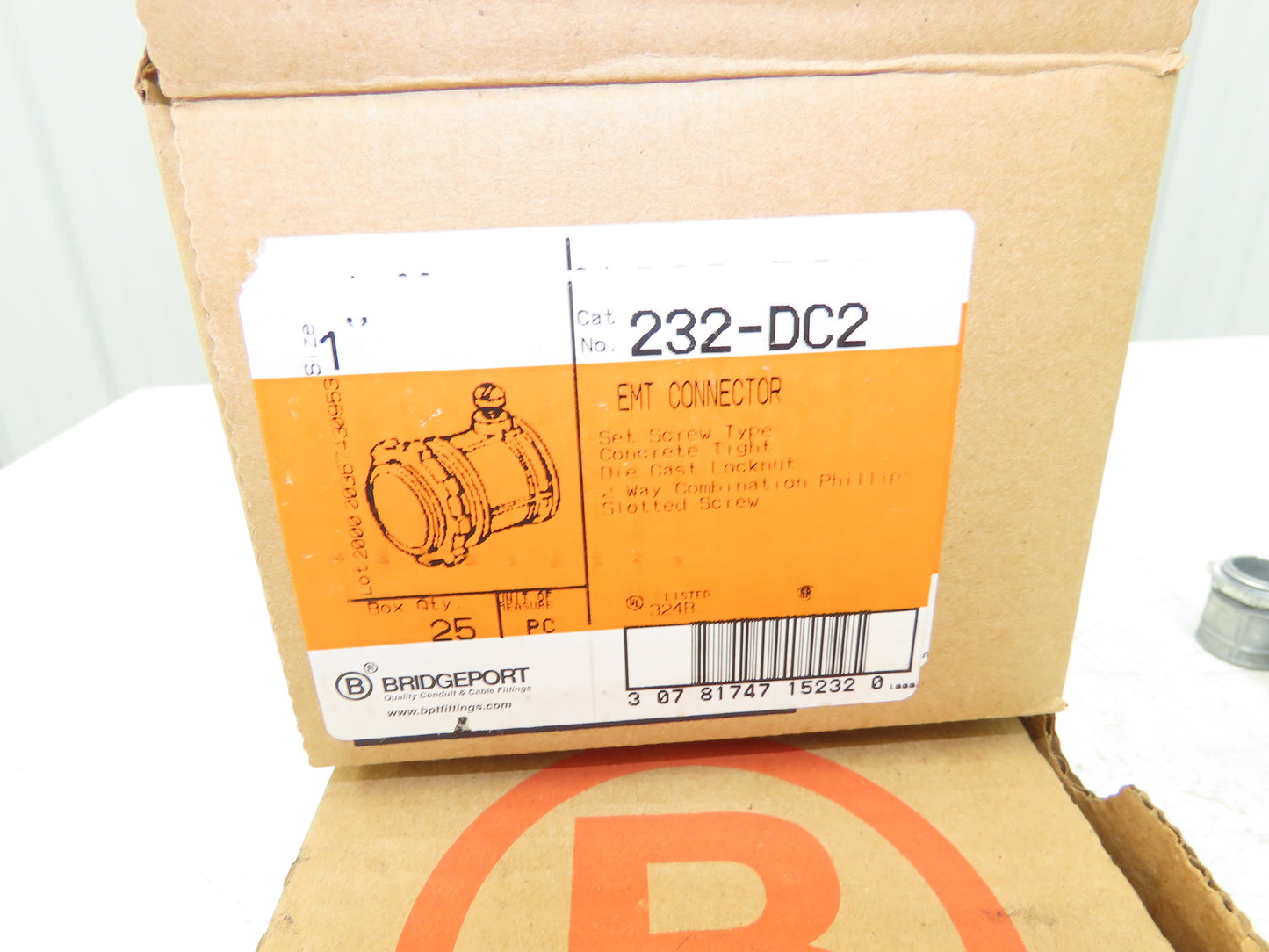 Bridgeport 232-DC2 EMT 3/4" Set Screw Connector 25 Per Box Lot of 5 Boxes