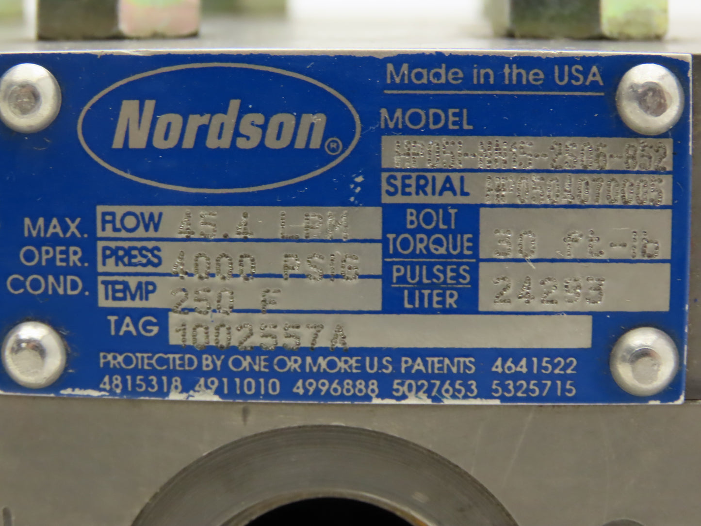 Nordson HP051-NN15-2S06-852 Flowmeter Highly Accurate Positive Displacement
