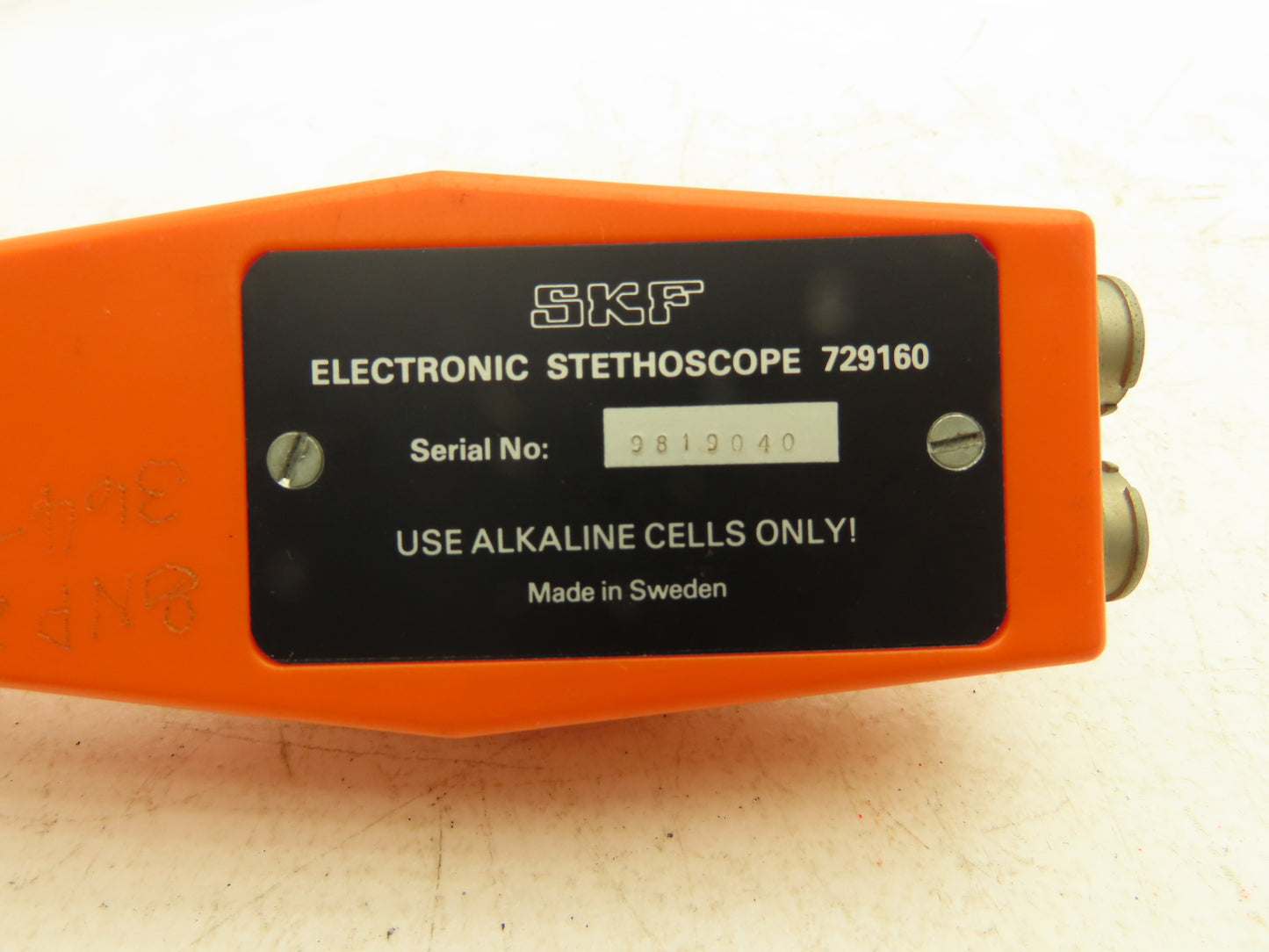 SKF 729160 Electronic Stethoscope Headset W 11" Probe & Case Tested