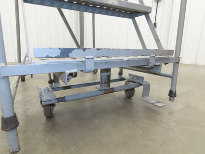 Cotterman Metal Rolling Ladder 5-Step 50"H Platform 24x7"Tread 80"H 30"W 450Lb