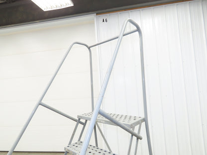 Cotterman Metal Rolling Ladder 5-Step 50"H Platform 24x7"Tread 80"H 30"W 450Lb