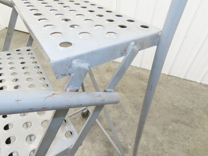 Cotterman Metal Rolling Ladder 5-Step 50"H Platform 24x7"Tread 80"H 30"W 450Lb