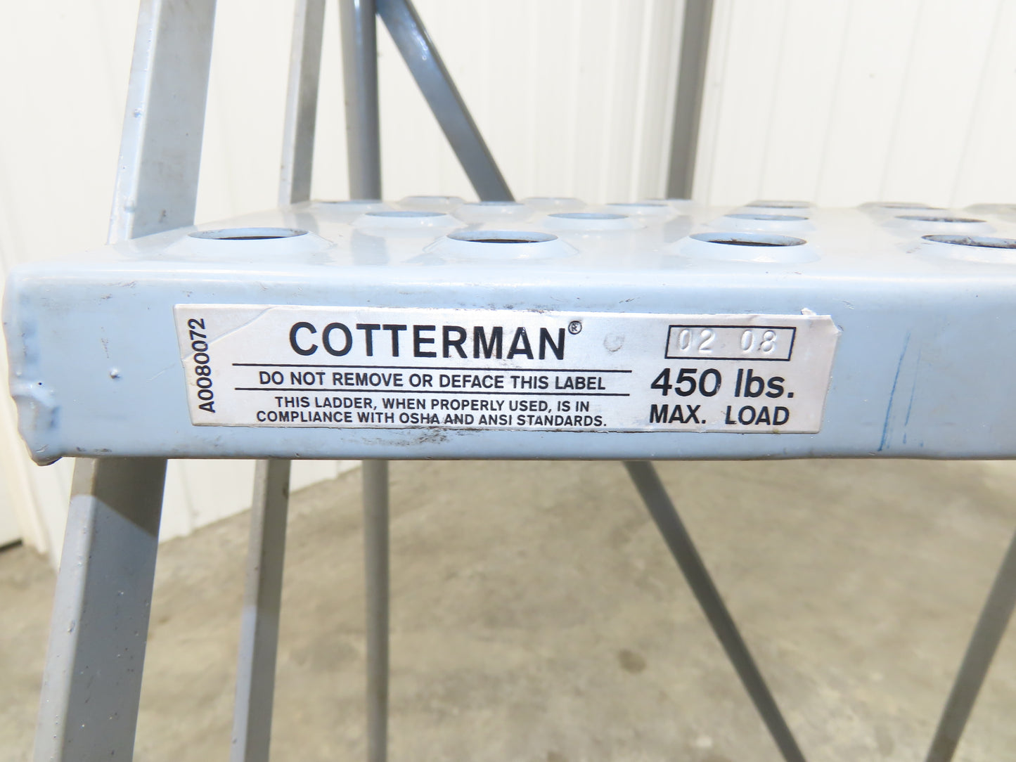 Cotterman Metal Rolling Ladder 5-Step 50"H Platform 24x7"Tread 80"H 30"W 450Lb