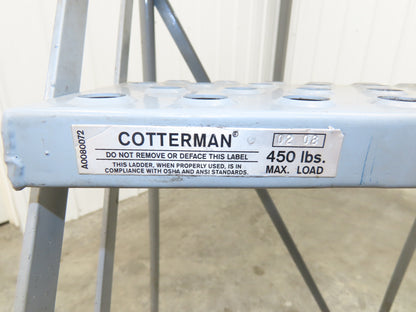 Cotterman Metal Rolling Ladder 5-Step 50"H Platform 24x7"Tread 80"H 30"W 450Lb