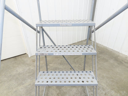 Cotterman Metal Rolling Ladder 5-Step 50"H Platform 24x7"Tread 80"H 30"W 450Lb