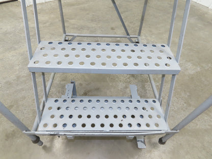 Cotterman Metal Rolling Ladder 5-Step 50"H Platform 24x7"Tread 80"H 30"W 450Lb