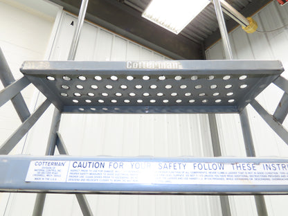Cotterman Metal Rolling Ladder 5-Step 50"H Platform 24x7"Tread 80"H 30"W 450Lb