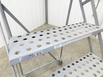 Cotterman Metal Rolling Ladder 5-Step 50"H Platform 24x7"Tread 80"H 30"W 450Lb