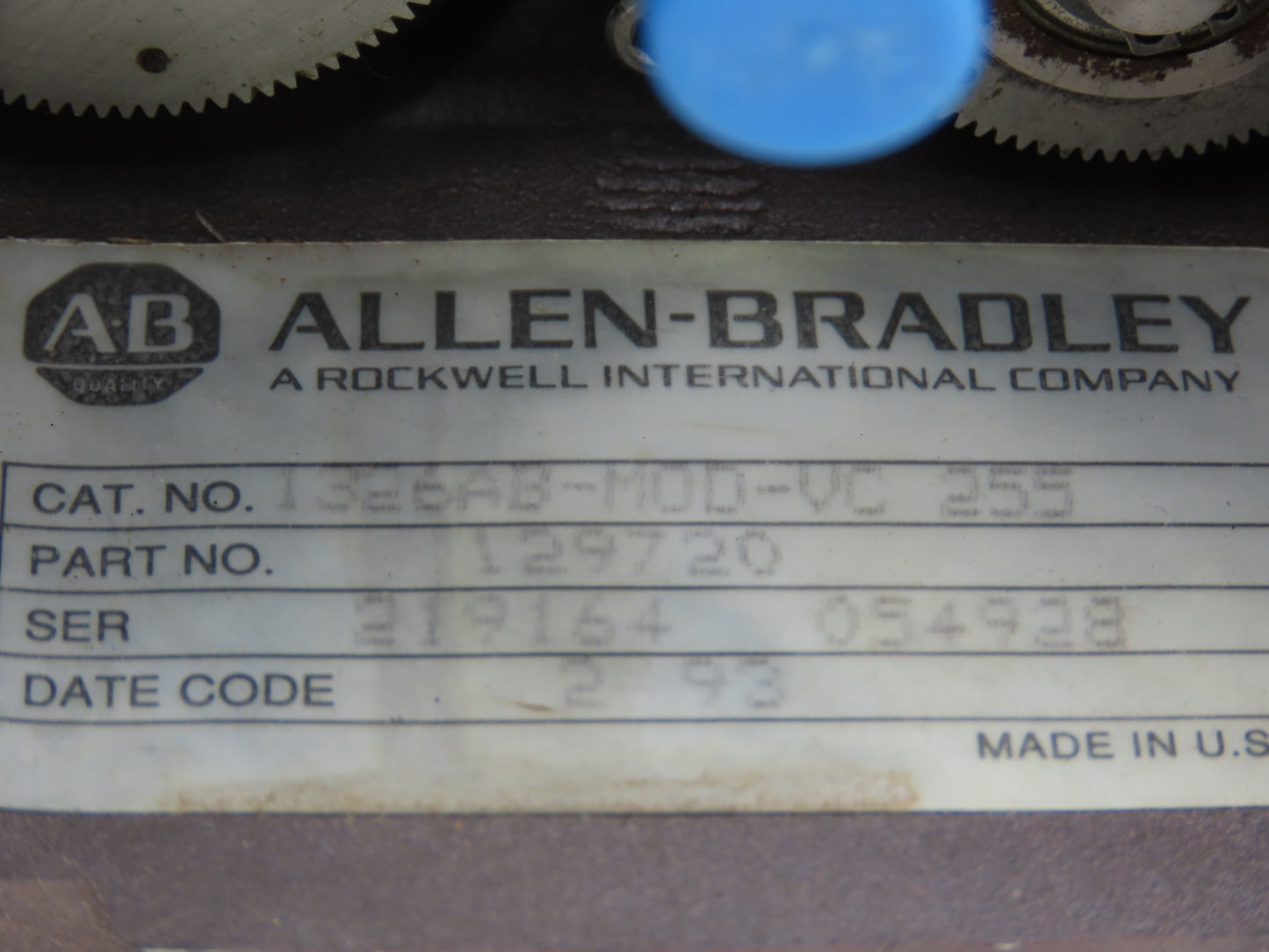Allen Bradley VC255 Resolver Feedback Module Gearbox Servo Motor