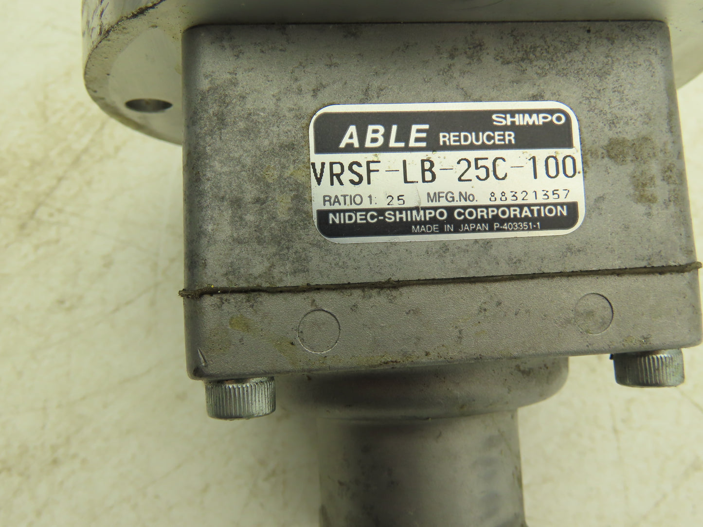 Shimpo-Nidec VRSF-LB-25C-100 Able Reducer 25:1 Ratio Inline Servo Gearhead