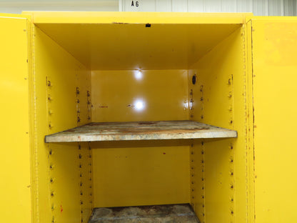 Justrite 25600 Flammable Safety Cabinet 60 Gallon Yellow Flammable Liquid
