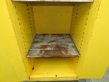 Justrite 25600 Flammable Safety Cabinet 60 Gallon Yellow Flammable Liquid