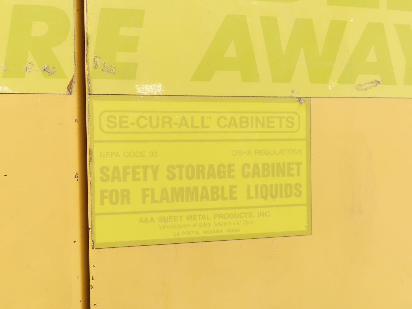 Securall Flammable Safety Cabinet 60 Gallon Yellow Flammable Liquid