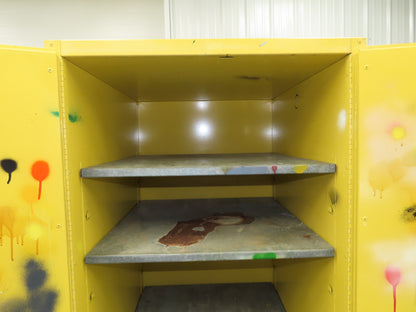 Eagle 1962 Flammable Safety Cabinet 60 Gallon Yellow Flammable Liquid