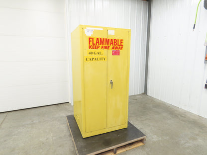 Eagle 1962 Flammable Safety Cabinet 60 Gallon Yellow Flammable Liquid