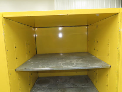Eagle 1992 Flammable Liquid Safety Cabinet Yellow Dual Door 90 Gallon 43x34x65"