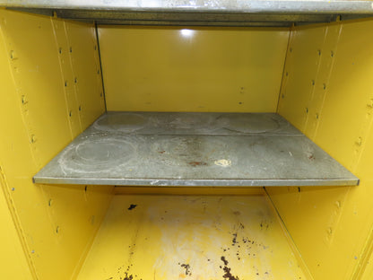 Eagle 1992 Flammable Liquid Safety Cabinet Yellow Dual Door 90 Gallon 43x34x65"