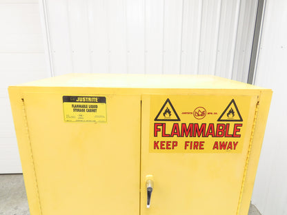 Justrite 25730 Yellow Flammable Safety Cabinet Dual Door 22 Gallon Liquid