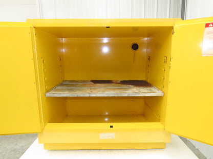 Justrite 25730 Yellow Flammable Safety Cabinet Dual Door 22 Gallon Liquid
