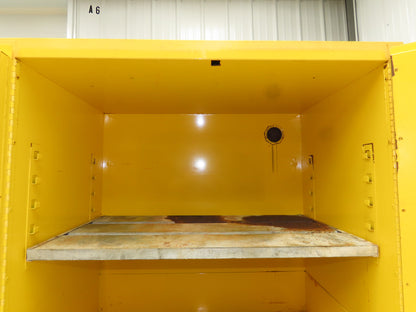 Justrite 25730 Yellow Flammable Safety Cabinet Dual Door 22 Gallon Liquid