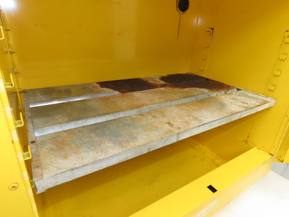 Justrite 25730 Yellow Flammable Safety Cabinet Dual Door 22 Gallon Liquid