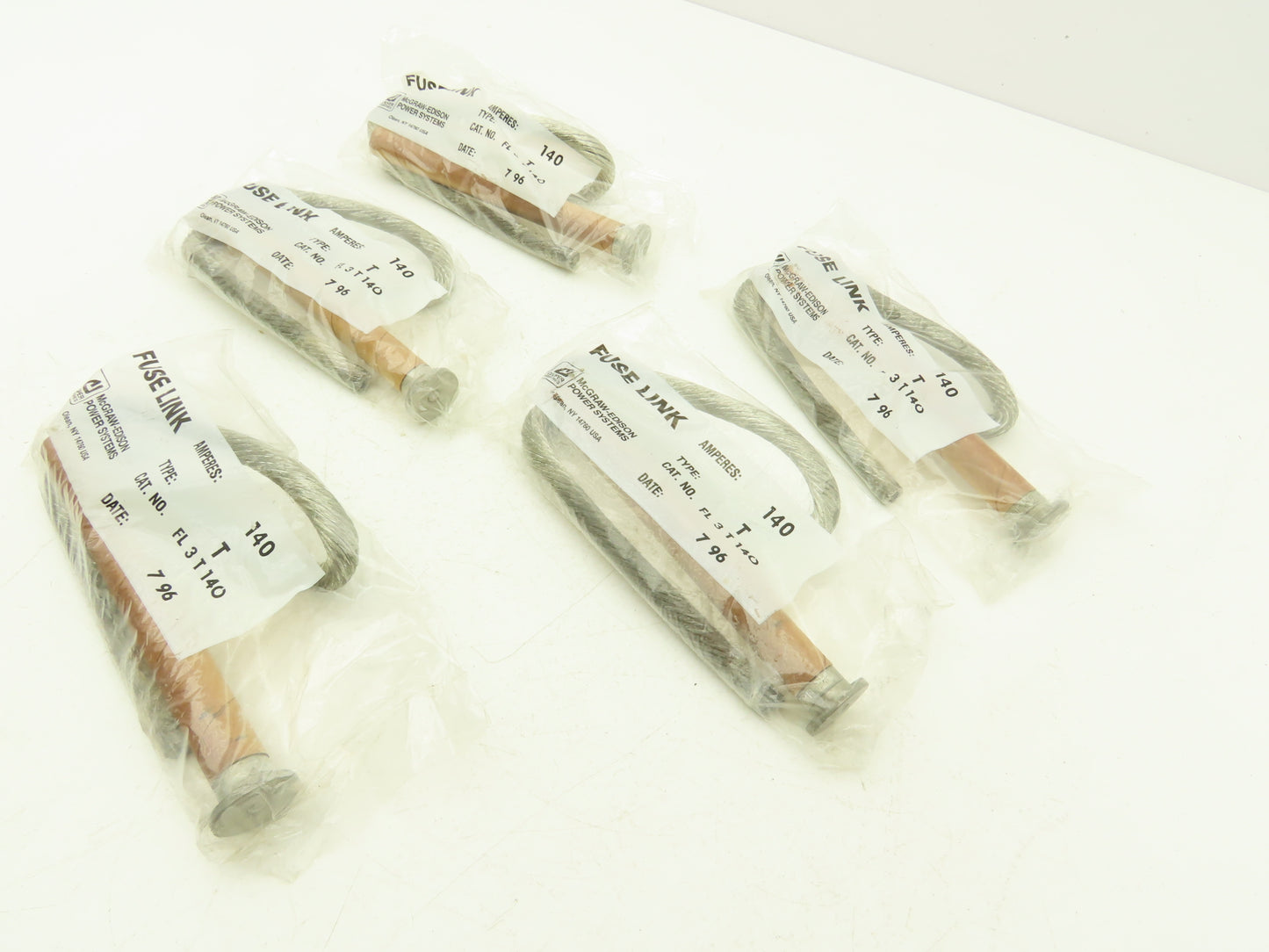 Cooper FL3T140 Universal Fuse Link Button Head 140 Amperes Slow Acting  Lot of 5