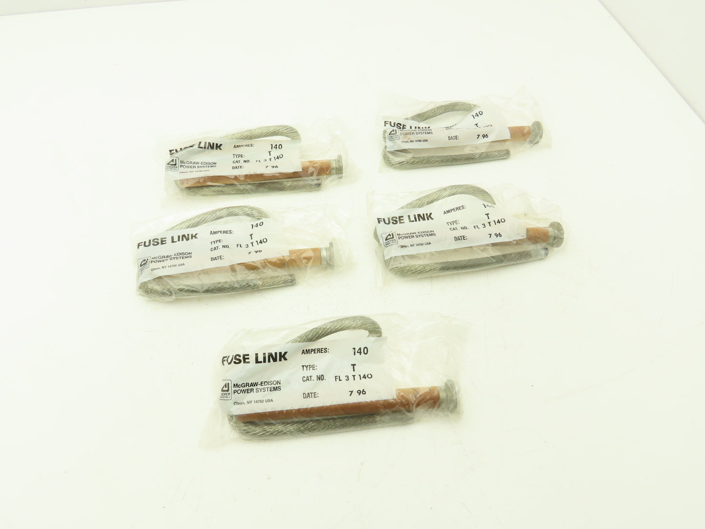 Cooper FL3T140 Universal Fuse Link Button Head 140 Amperes Slow Acting  Lot of 5