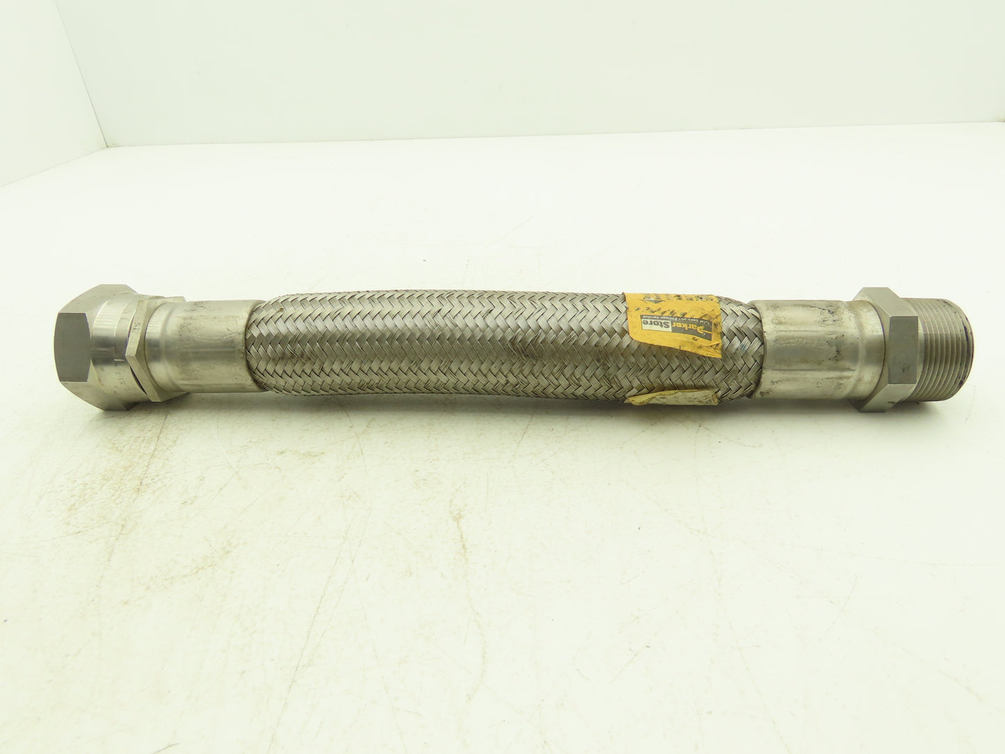 Parker 15" Braided Stainless Steel Flex Hose 1-1/2" NPT to Female 37 Degree