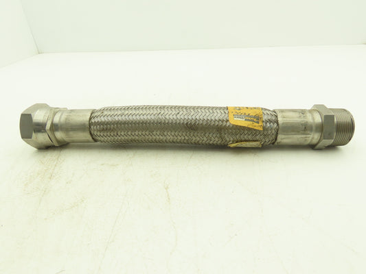 Parker 15" Braided Stainless Steel Flex Hose 1-1/2" NPT to Female 37 Degree