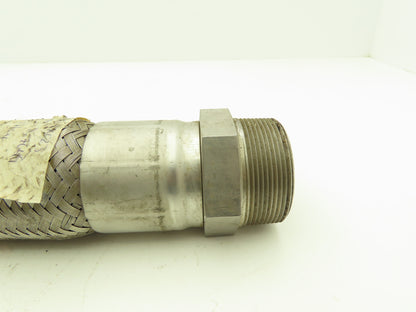 Parker 18" Braided Stainless Steel Flex Hose 2" NPT to 2" Female 37 Degree