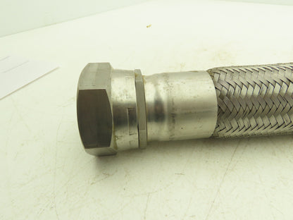 Parker 18" Braided Stainless Steel Flex Hose 2" NPT to 2" Female 37 Degree