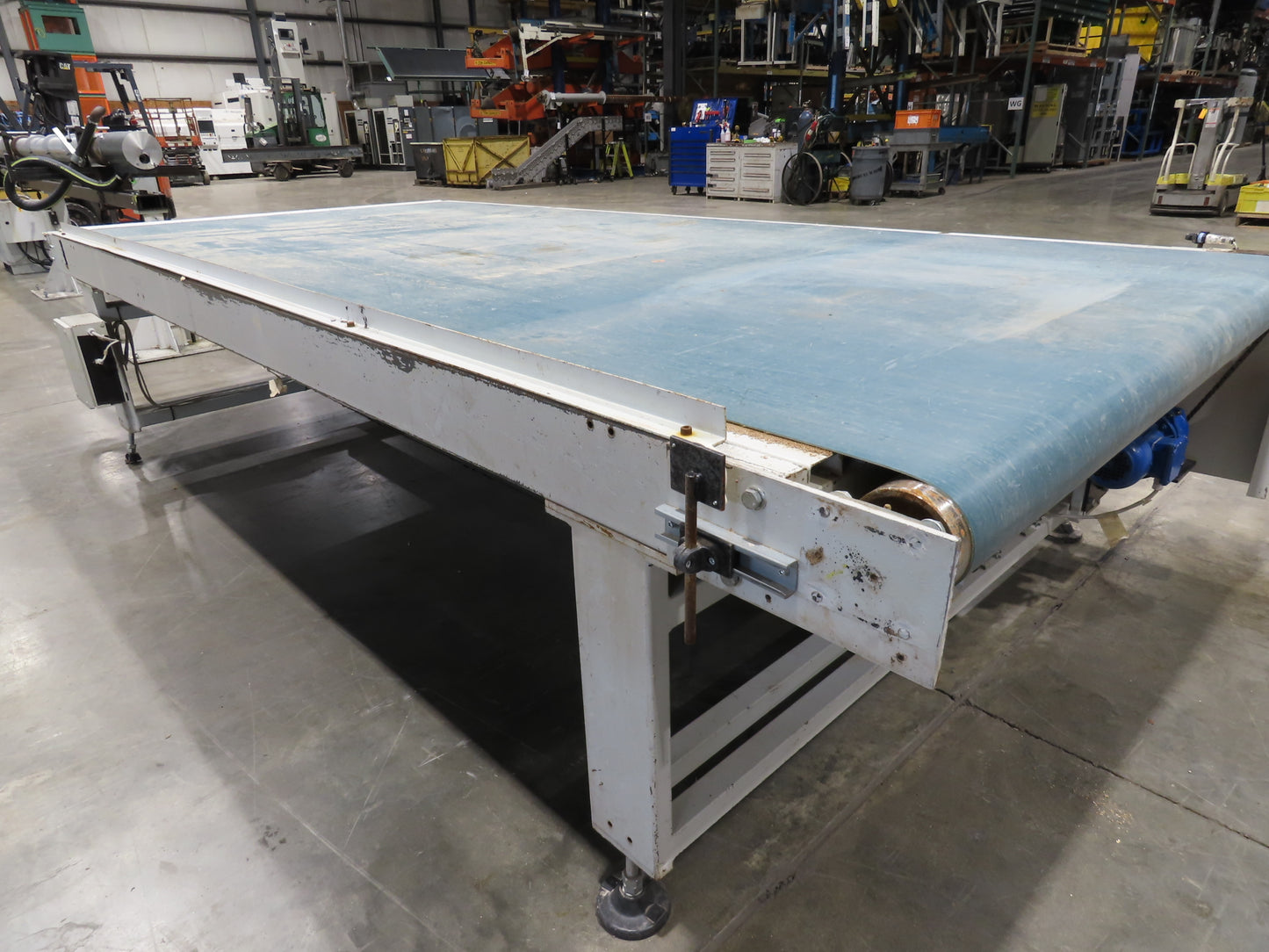 72" Wide x 12' 4" Heavy Duty Belt Conveyor Slider Bed 480V End Drive 45 FPM
