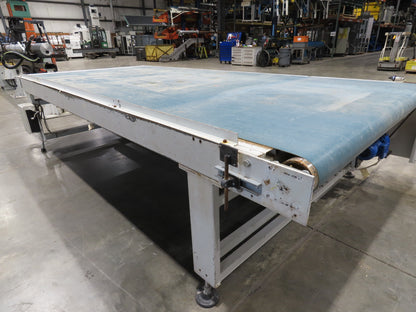 72" Wide x 12' 4" Heavy Duty Belt Conveyor Slider Bed 480V End Drive 45 FPM