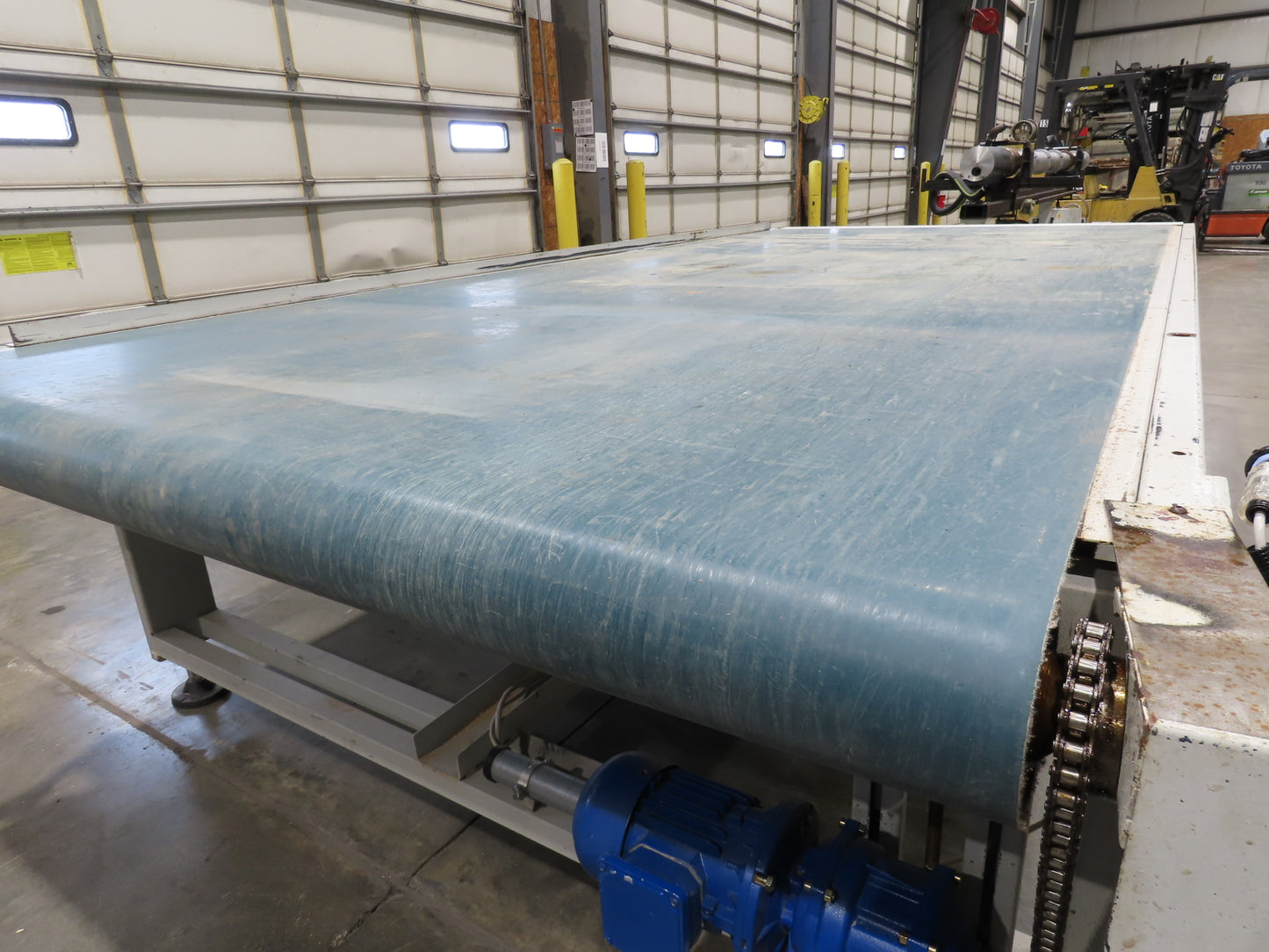 72" Wide x 12' 4" Heavy Duty Belt Conveyor Slider Bed 480V End Drive 45 FPM