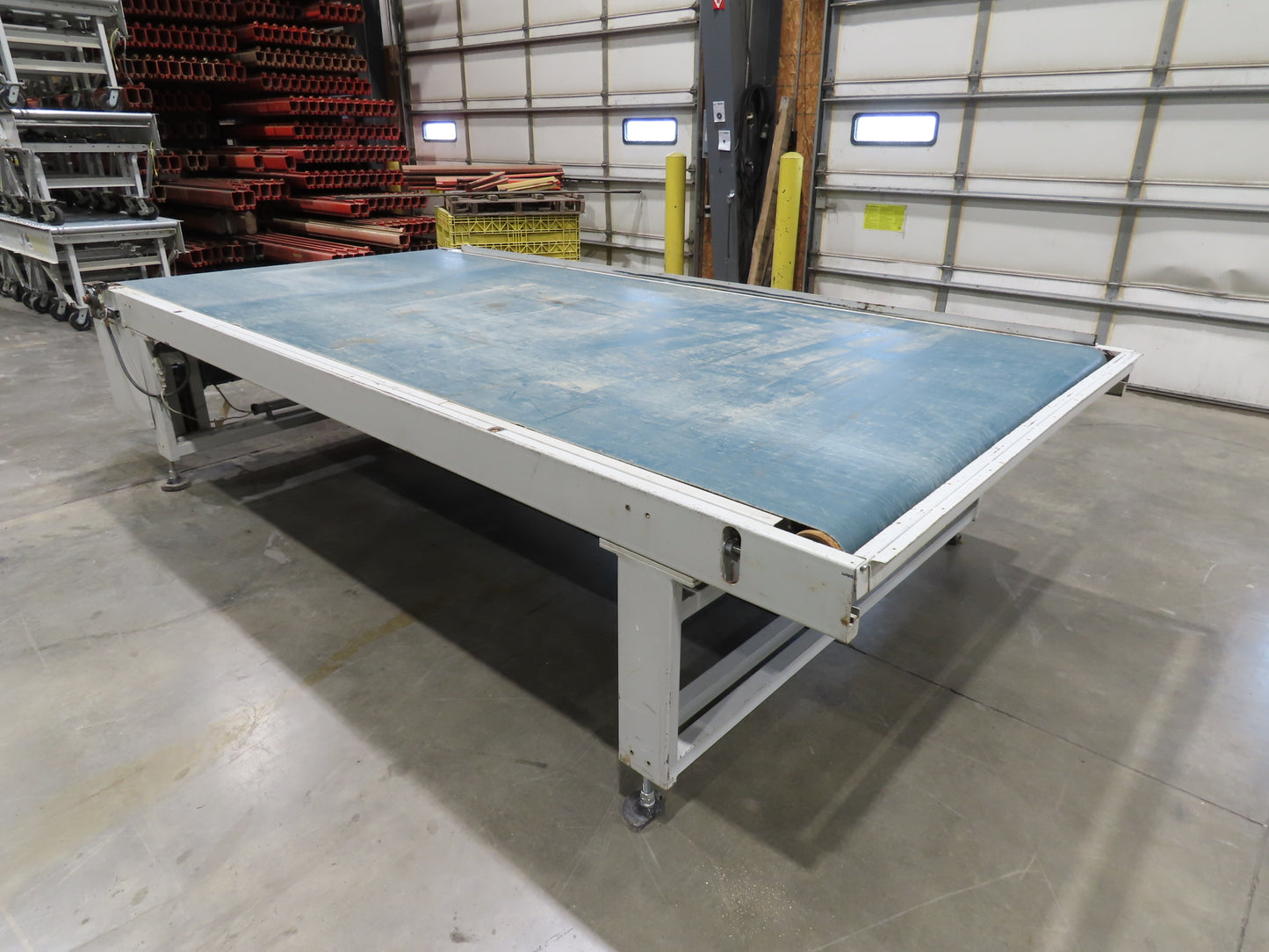 72" Wide x 12' 4" Heavy Duty Belt Conveyor Slider Bed 480V End Drive 45 FPM