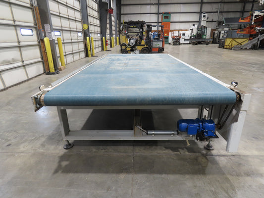 72" Wide x 12' 4" Heavy Duty Belt Conveyor Slider Bed 480V End Drive 45 FPM