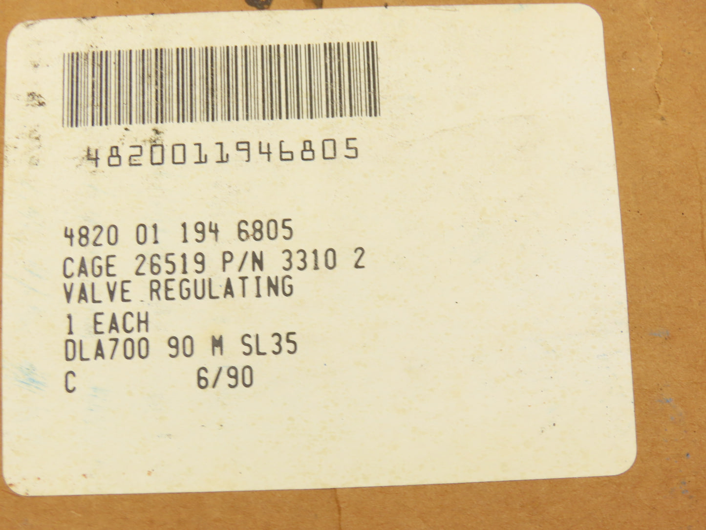 Barker Rockford 3310-2 Heco Unloading Relief Valve 65GPM Capacity 500-2000PSI