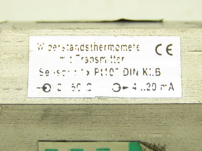 Widerstands Thermometer w Transmitter3-1/4" Probe 4 Pin Connector 0..50C 4..20mA