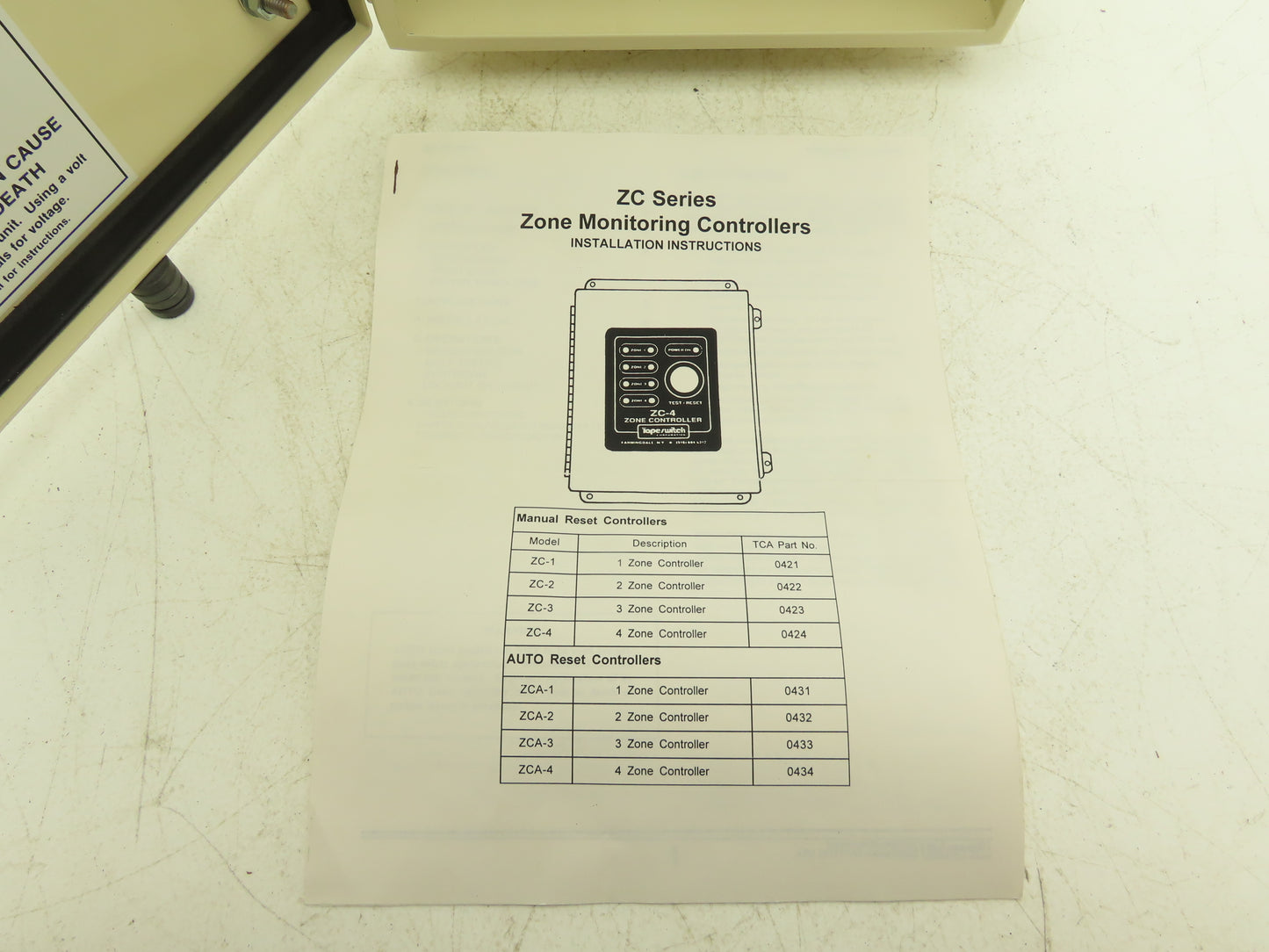 Tapeswitch Corporation ZC-1 Zone Monitoring Controller 120/24VAC 50/60Hz NEMA 12