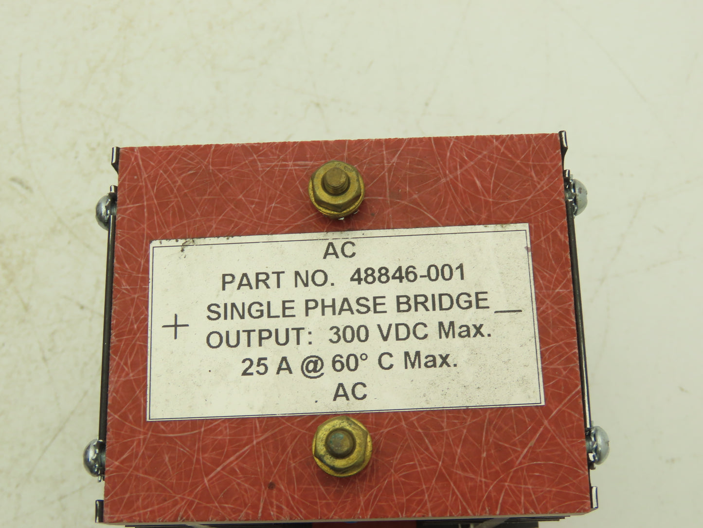 48846-001 Single Phase Bridge 300VDC Max. 25A Lot of 4