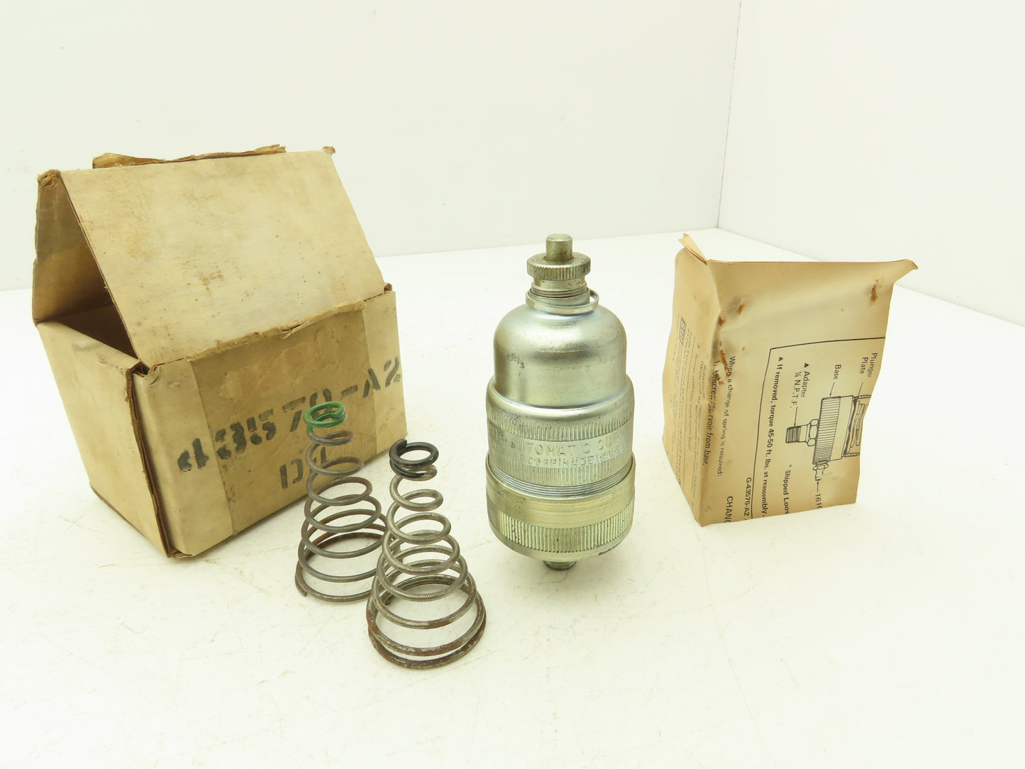 Alemite 43570-A2 Automatic Pressure Grease Cup W 2 Extra Variable Springs