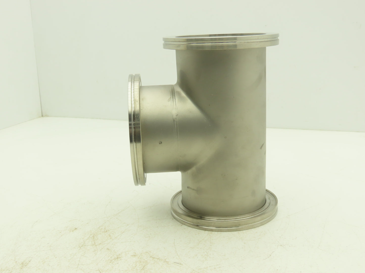 Pfeiffer Nor-Cal 3TISO100OF 4" Vacuum Tube ISO-K Flanged Pipe Tee 304 Stainless