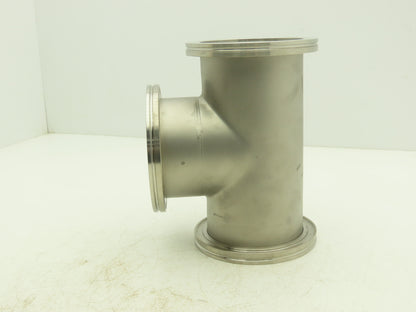 Pfeiffer Nor-Cal 3TISO100OF 4" Vacuum Tube ISO-K Flanged Pipe Tee 304 Stainless